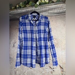 J.Crew 12T Blue and White Plaid Button-Up Shirt.  A94